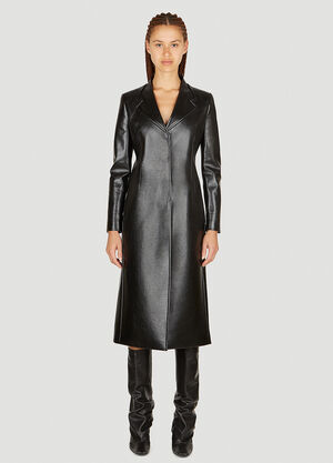 Coperni Trompe-Loeil Tailored Faxu Leather Coat Black cpn0251015