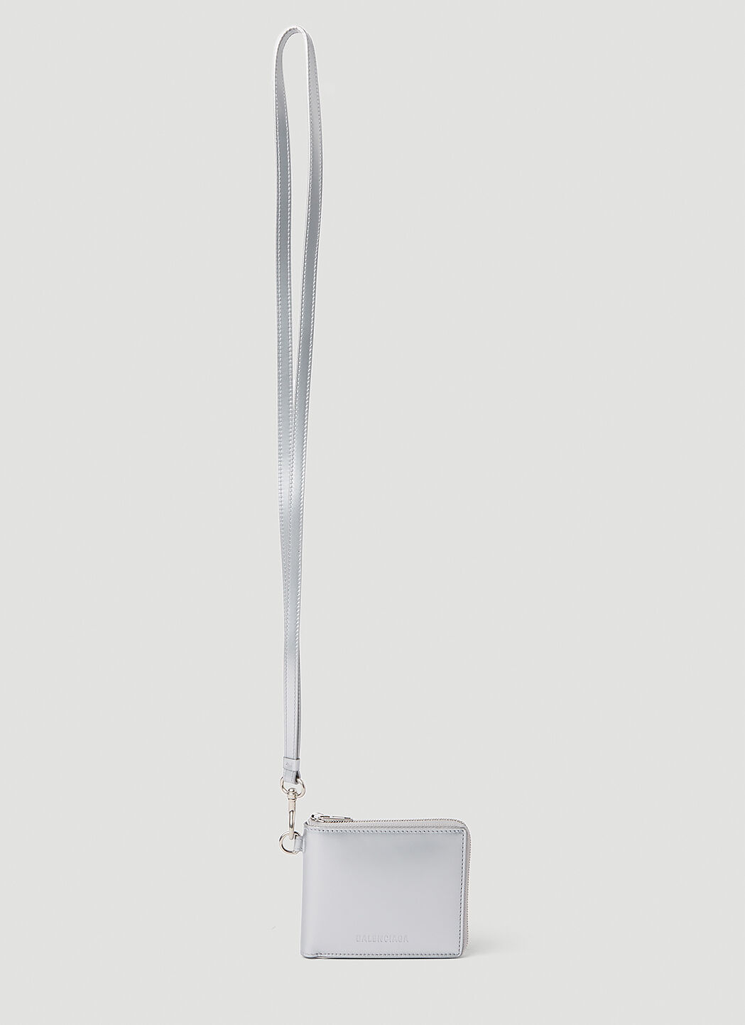 Balenciaga Zip Around Lanyard Wallet in Silver LN CC