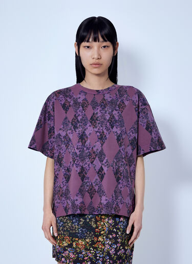 Dries Van Noten Argyle Print T-Shirt Lilac dvn0266013