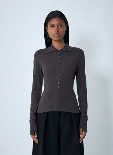 Le 美利奴 Polo 衫 Jacquemus Le 美利奴 Polo 衫 深棕色 jac0262008