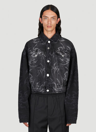 Han Kjøbenhavn Laser Tribal Denim Jacket Black han0153008