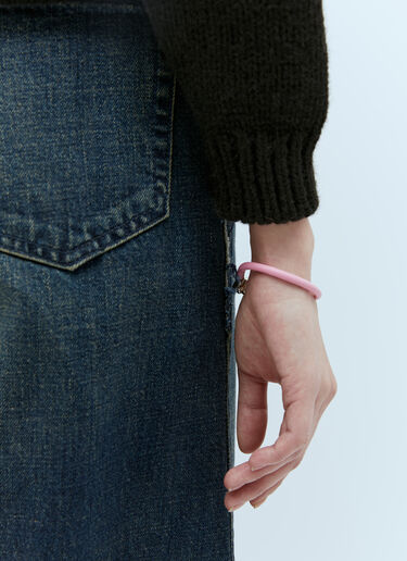 Bottega Veneta Loop Leather Bracelet Pink bov0255044