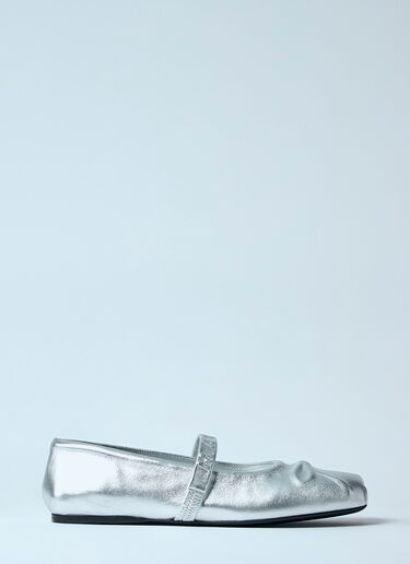 Marni Leather Mary Jane Shoes Silver mni0260002