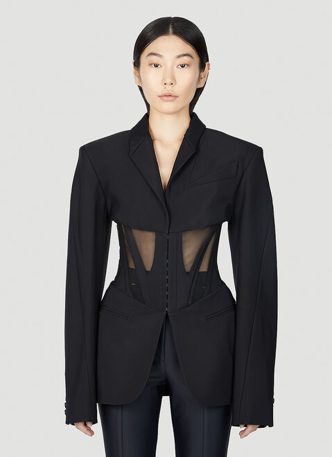 Jacquemus Mesh Corset Panel Blazer Beige jac0248040