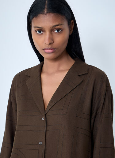TOTEME Monogram Shirt Dark Brown tot0263020