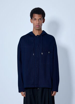 Jacquemus La Chemise Denim Chevron Jacket Navy jac0166008