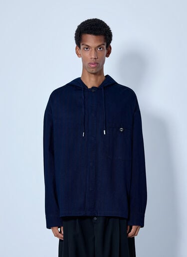 LN-CC® - Jacquemus: La Chemise Denim Chevron Jacket - Navy Jacquemus La Chemise Denim Chevron Jacket Navy jac0166008