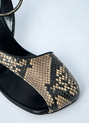 Dries Van Noten Snakeskin-Embossed Slingback Heels Beige dvn0259009