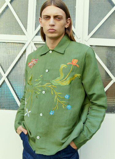 Sky High Farm Workwear Garden Embroidery Shirt Green skh0354003