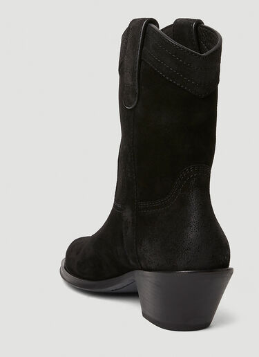 Saint Laurent Lukas Suede High Western Boots Black sla0245166