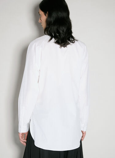 Broad A-Ashymme Notched Shirt Yohji Yamamoto Broad A-Ashymme Notched Shirt White yoy0156001