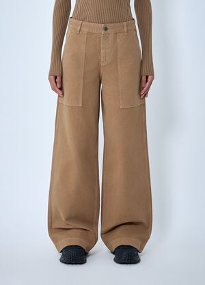 Moncler Wide-Leg Cargo Pants Brown mon0263026