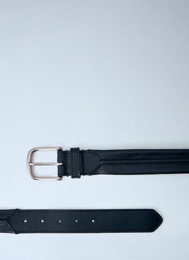 Dries Van Noten Embossead Seam Leather Belt Black dvn0163037
