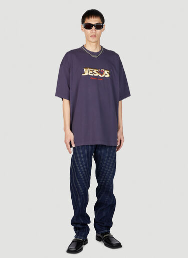 VETEMENTS Jesus Loves Me T-Shirt Navy vet0151012