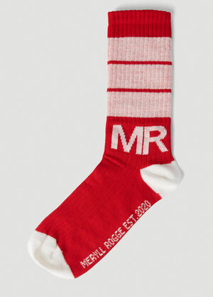 Meryll Rogge 로고 스트라이프 양말 레드 mrl0252014