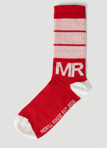 Meryll Rogge 徽标条纹袜子 红色 mrl0252014