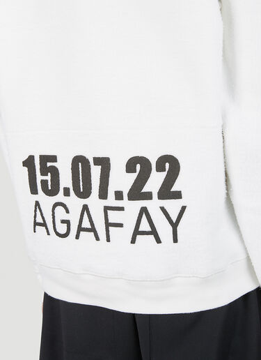 Saint Laurent Logo Print Hooded Sweatshirt White sla0151029