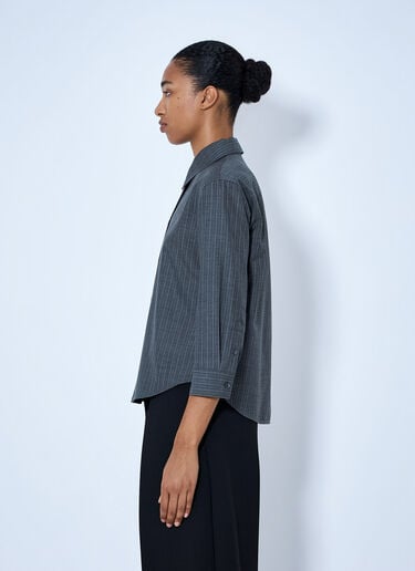 LN-CC® - Jil Sander: Striped Wool Shirt - Grey Jil Sander Striped Wool Shirt Grey jil0265003
