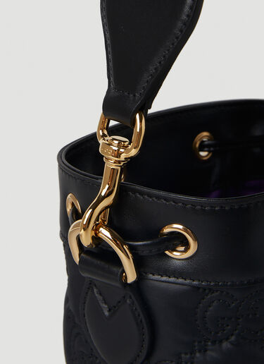 Gucci GG Matelassé Bucket Shoulder Bag Black guc0251105
