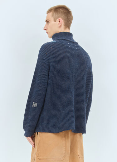 Maison Margiela Summer Shetland Knit Sweater Blue mla0158009