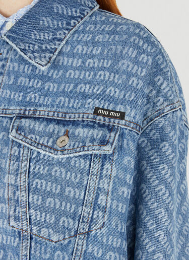 Miu Miu Logo-Print Denim Jacket Blue miu0248002