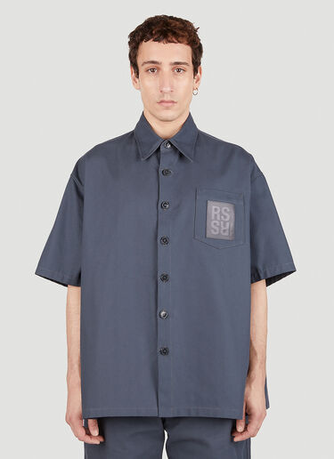 Raf Simons ロゴパッチシャツ ブルー raf0151005