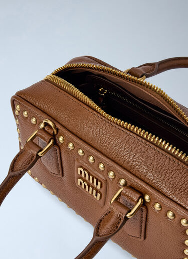LN-CC® - Miu Miu: Brandy Arcadie Studded Leather Bag - Brown Miu Miu Brandy Arcadie Studded Leather Bag Brown miu0266105