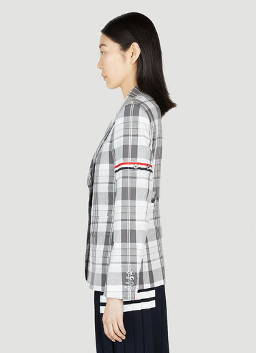 Thom Browne Plaid シングルブレストブレザー グレー thb0251003