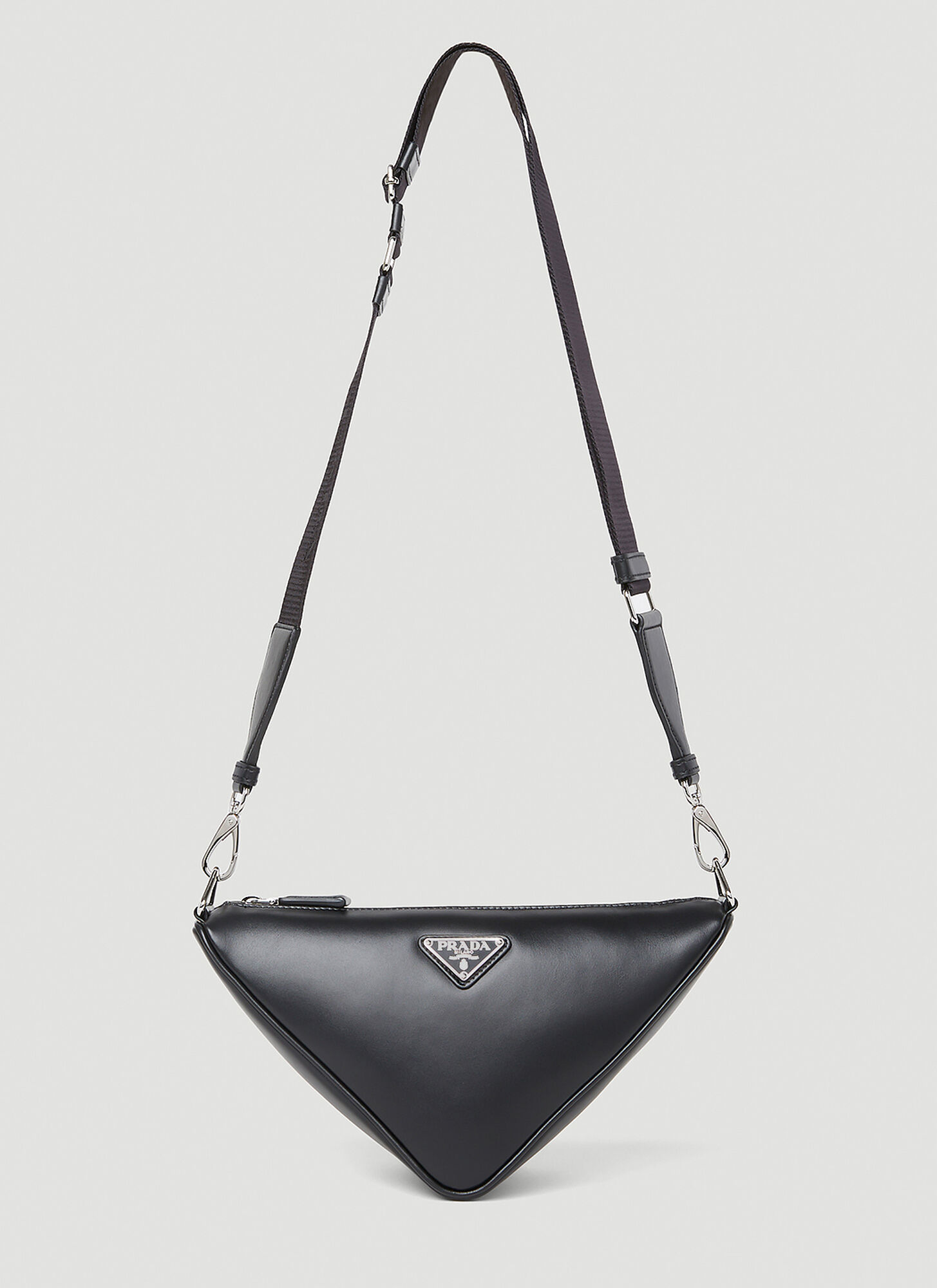 Shop Prada Triangle Crossbody Bag In Black