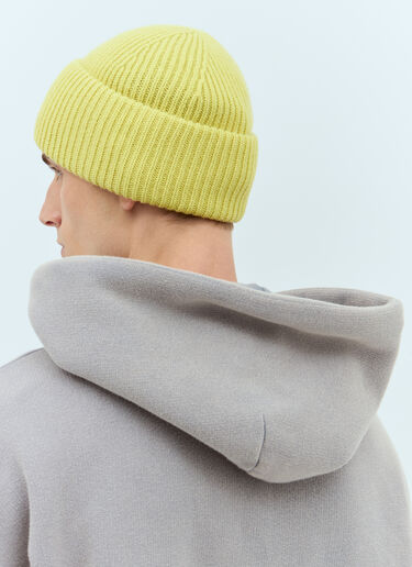 Acne Studios 스몰 페이스 로고 비니 햇 옐로우 acn0157035