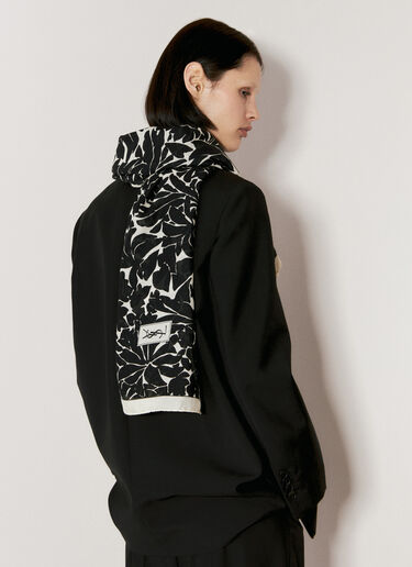 Saint Laurent 리브 프린트 스카프 블랙 sla0255077