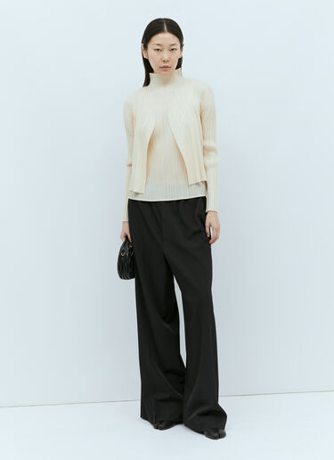 Pleats Please Issey Miyake ハイネックプリーツトップス ベージュ plp0255013