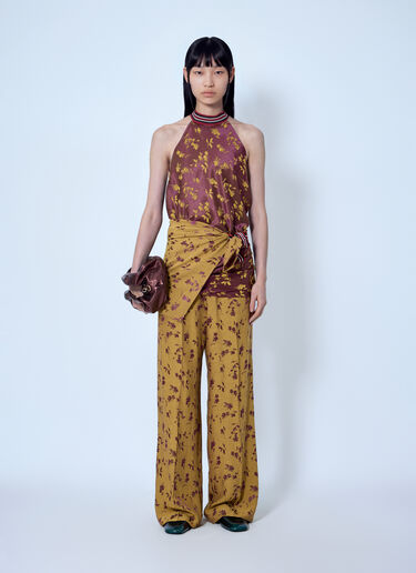 Dries Van Noten Halter Neck Floral Blouse Purple dvn0266010