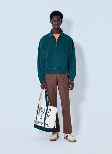 OTW by VANS x Julian Klincewicz Half-Zip Cotton Sweatshirt Green otj0164005