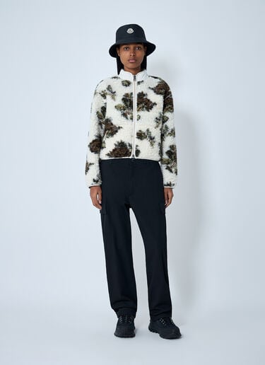 Moncler Textured Zip-Up Jacket White mon0262040