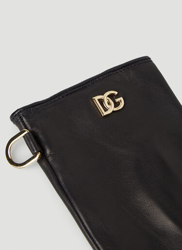 Dolce & Gabbana Logo Plaque Gloves Black dol0246078