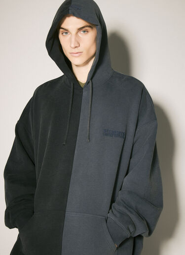 Vetements Split Cut-Up Hooded Sweatshirt Black vet0158007