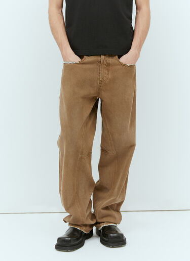 Diesel 2001 D-Macro-U Distressed Denim Jeans Brown dsl0157027