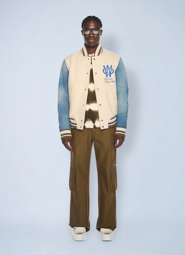 Off-White Gothic Wool Denim Varsity Jacket Blue ofw0162050