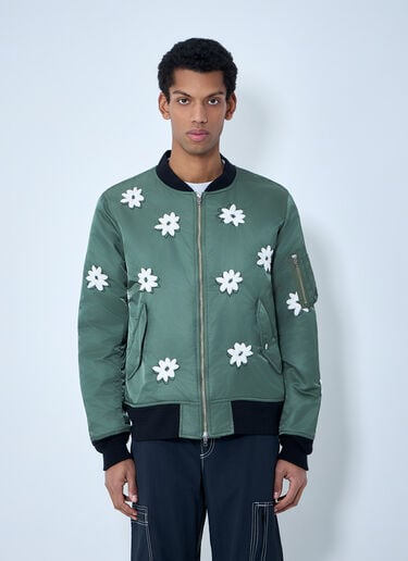 NÒMARYTHM TEXTILE Embroidered Bomber Jacket Olive nma0162001