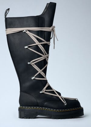 Rick Owens x Dr. Martens 1B60 Quad Sole Pentalace Boots Black rod0162003