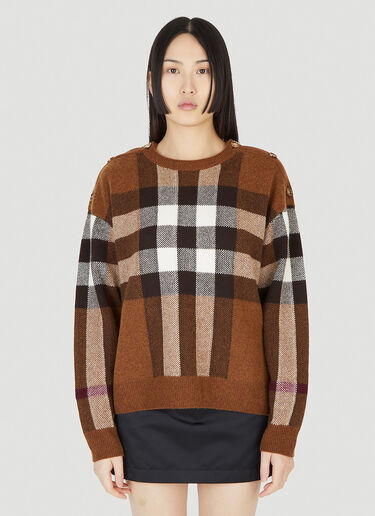 Burberry Darla Vintage Check Sweater Brown bur0247030