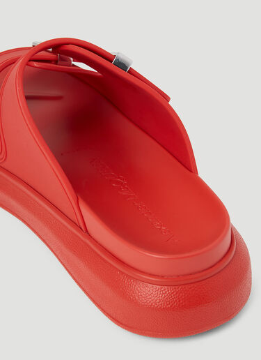Alexander McQueen Twin Strap Rubber Sandals Red amq0252009