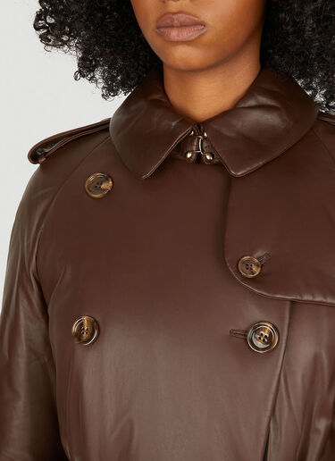 Burberry Waterloo Padded Leather Trench Coat Brown bur0249010