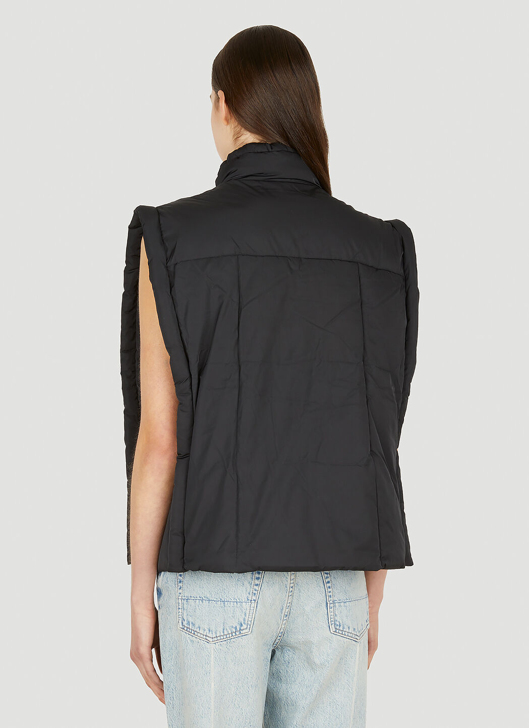 GANNI Oversized Puffer Vest in Black LN CC