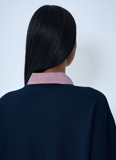 Miu Miu Collared Long Sleeve Polo Shirt Blue miu0263058