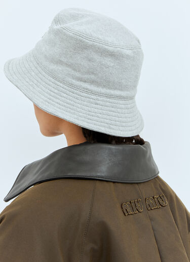 Miu Miu Logo Patch Bucket Hat Grey miu0258049