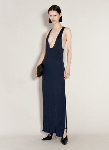 Saint Laurent Racerback Maxi Dress Navy sla0255006