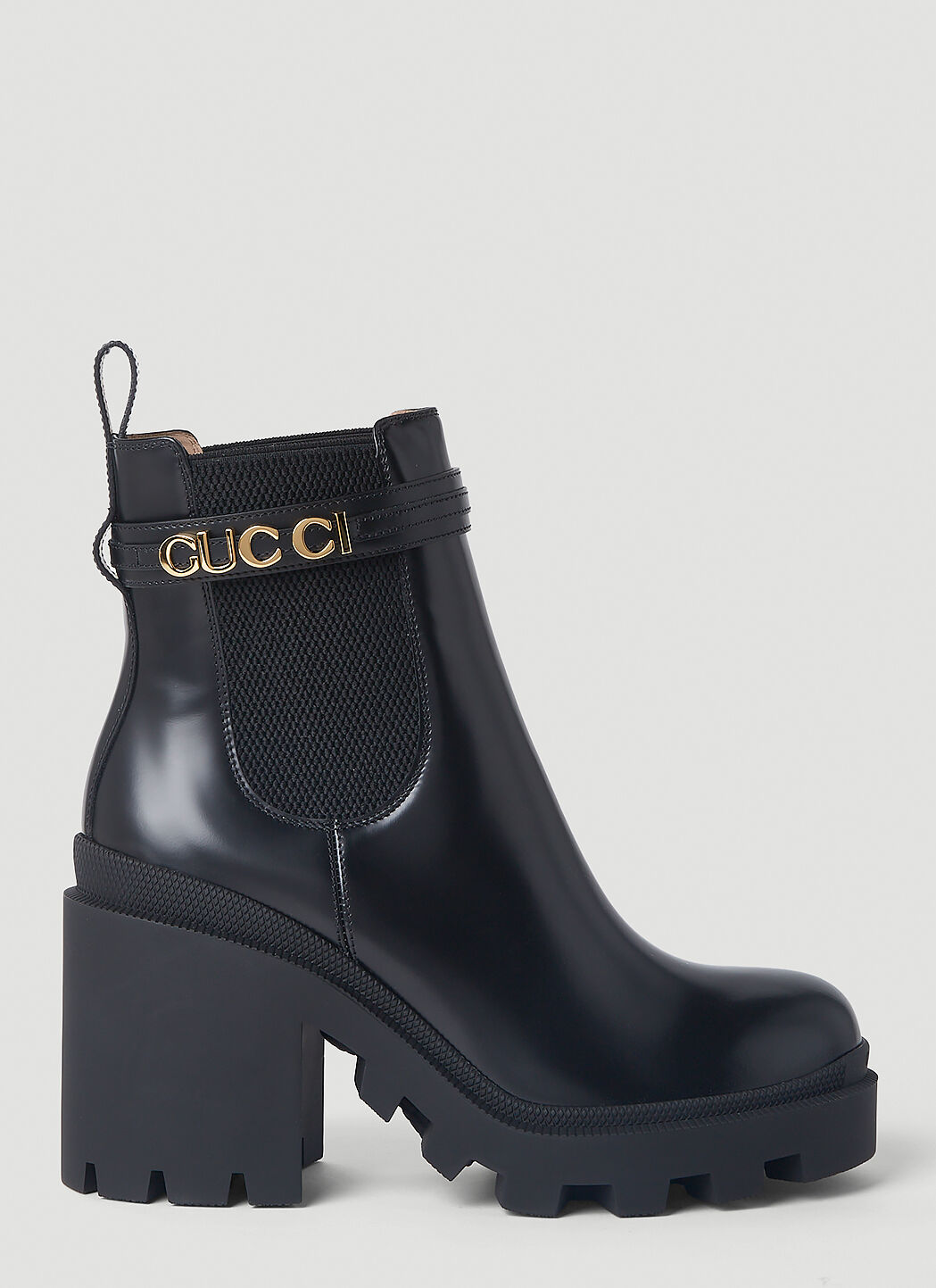 Gucci Trip Heeled Boots in Black | LN-CC