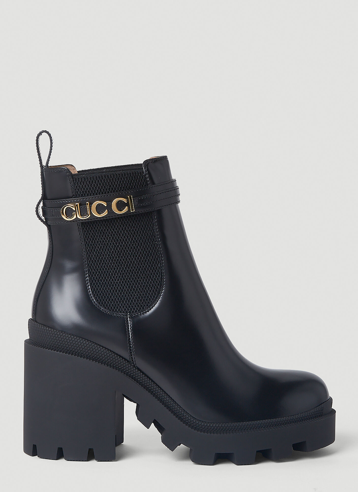 Gucci Trip Heeled Boots Female Black